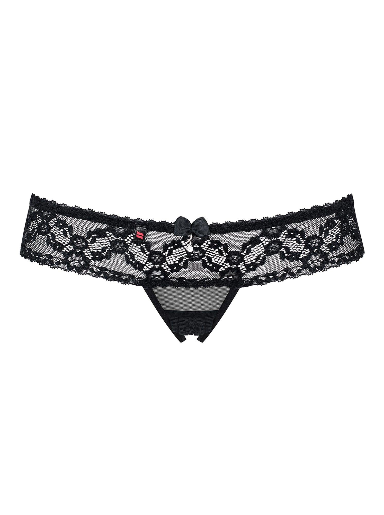 Tanga Obsessive cu imprimeu din dantelă, mărime L/XL