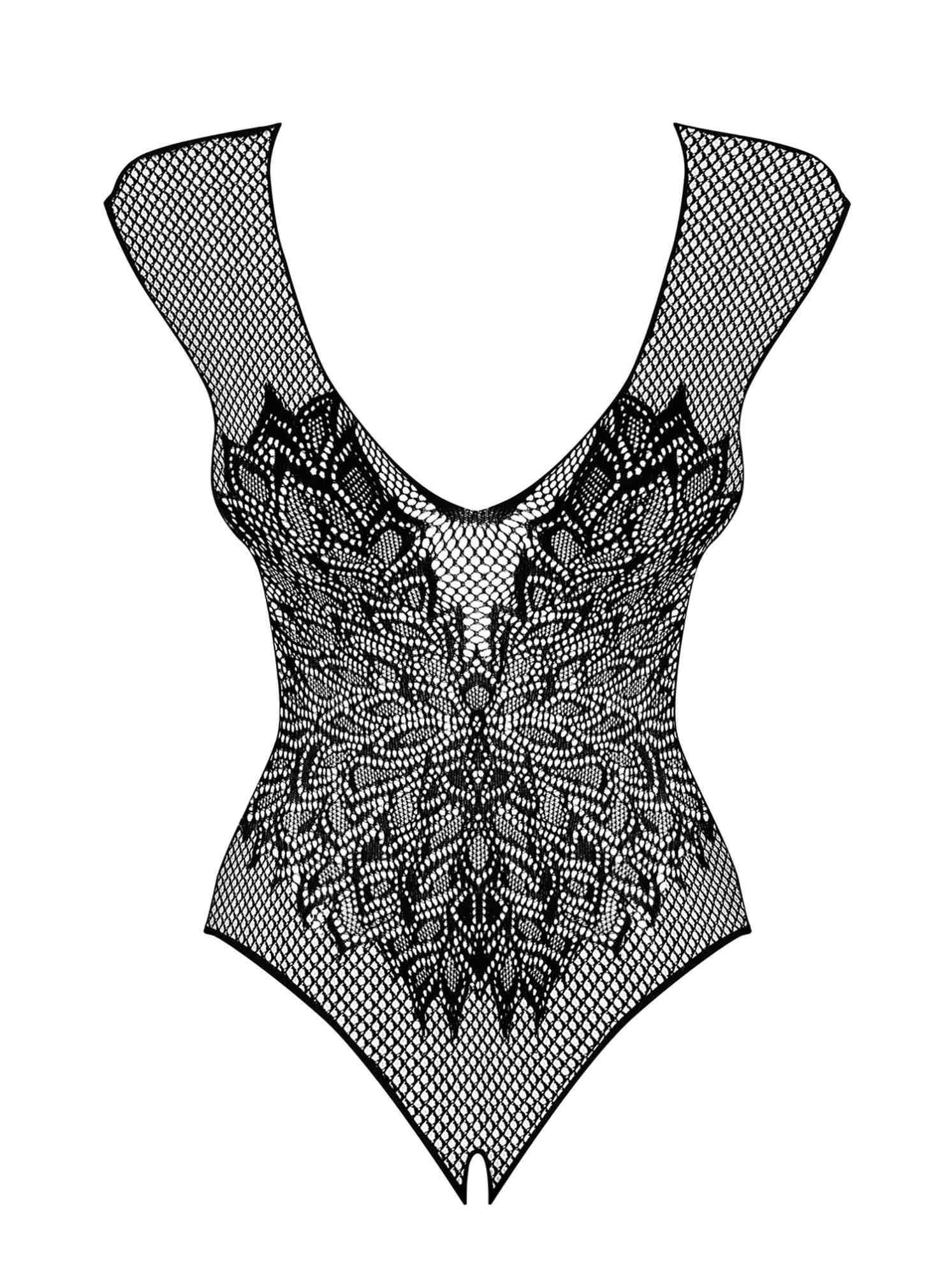 Body erotic Obsessive negru din plasă cu aripioare S/M/L