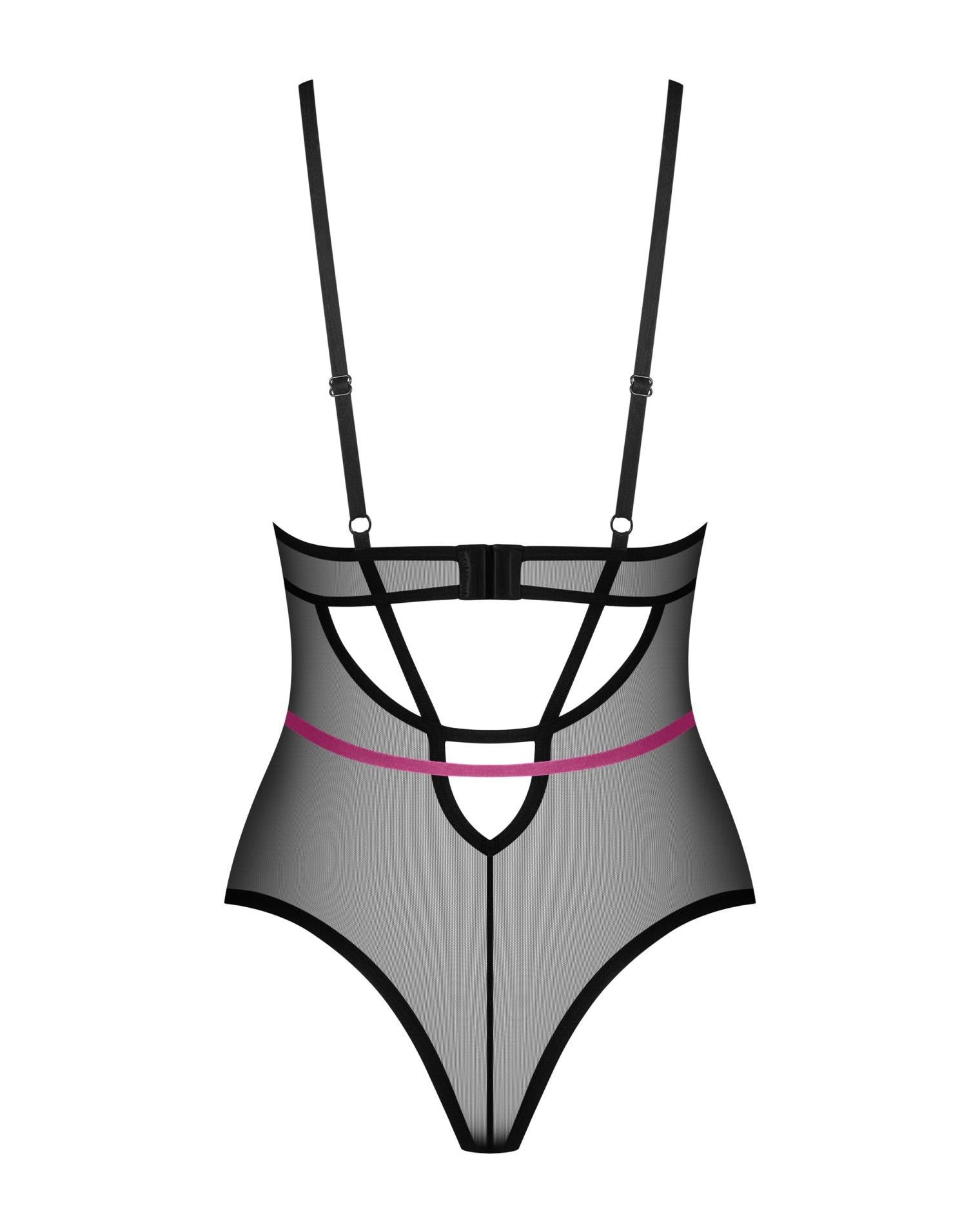 Body erotic transparent Obsessive Novenes negru M/L