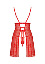 Set babydoll Claussica roșu Moș Crăciun Obsessive XL/2XL