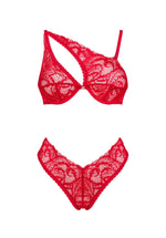 Set Atenica Obsessive din dantelă roșie XS/S