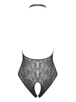 Body erotic negru Obsessive B113 cu model floral S/M/L