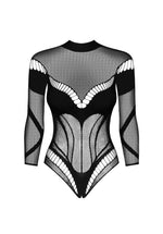 Body Obsessive B135 cu imprimeu geometric și decupaj XL/XXL