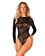 Body erotic Obsessive B137 cu imprimeu de șarpe negru XL XXL