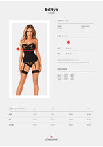 Corset senzual negru Editya Obsessive XS/S
