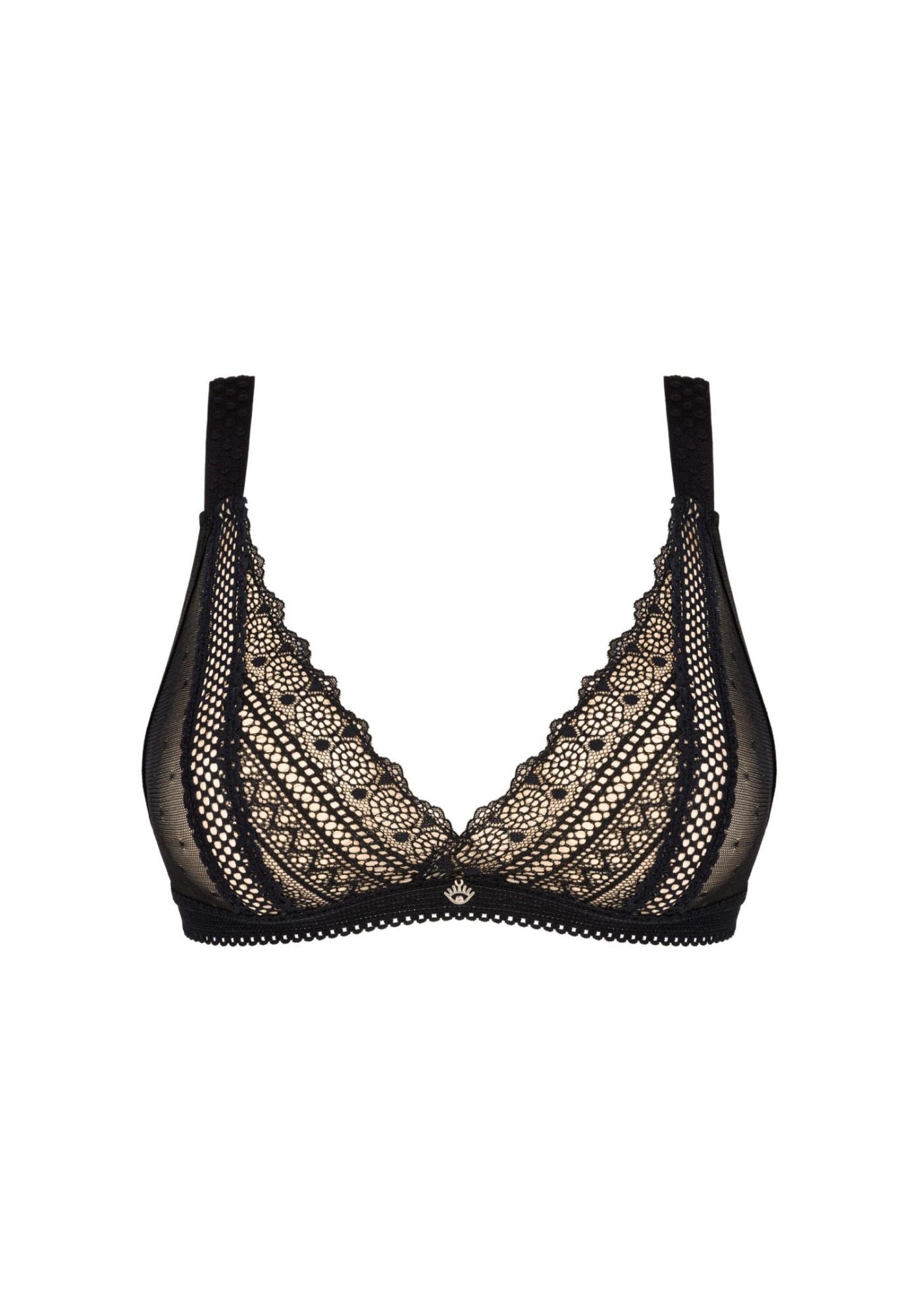Sutien triunghiular Estiqua Obsessive Lace Negru XS/S