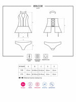 Corset și chiloți Obsessive S/M cu aspect ud