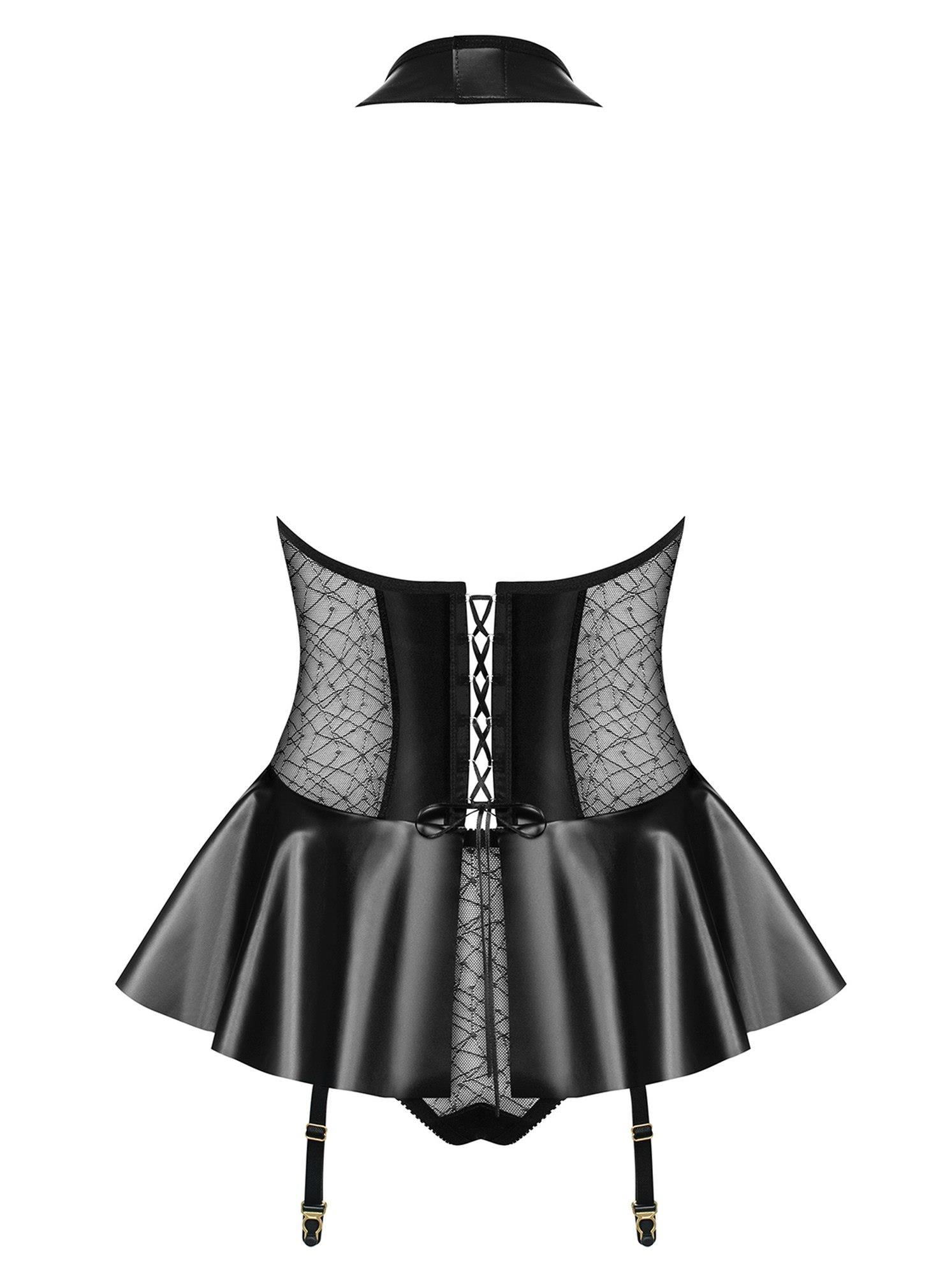 Corset Obsessive cu aspect ud și chiloți L/XL