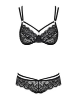 Set lenjerie erotică Obsessive din dantelă neagră S/M