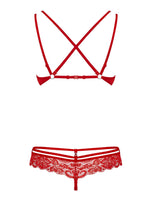 Set de două piese Obsessive roșu L XL
