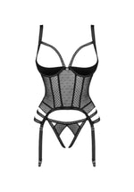 Corset Lanelia cu tanga Obsessive negru XS/S