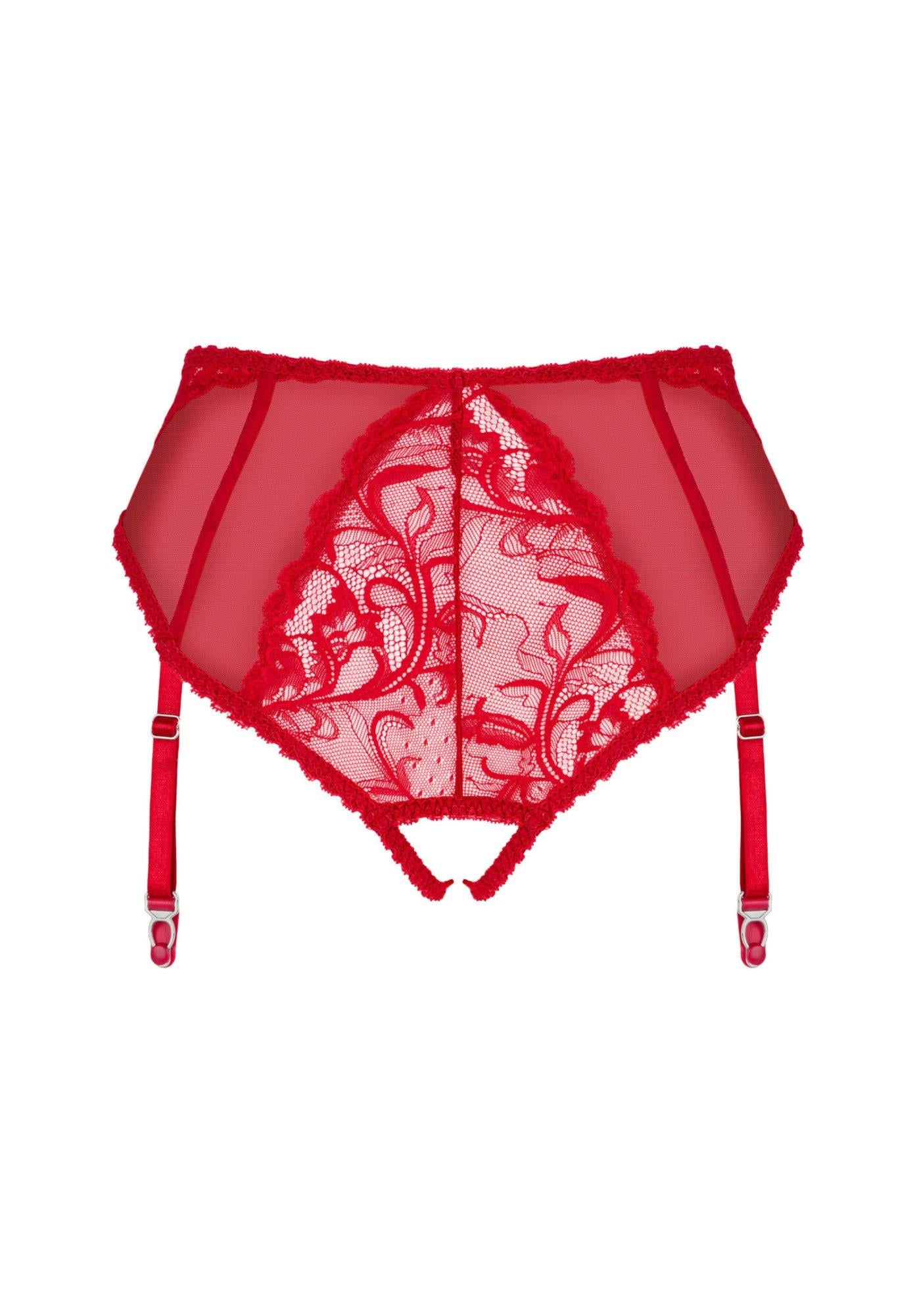 Chiloți Dagmarie Obsessive roșii din dantelă cu bretele XL/2XL