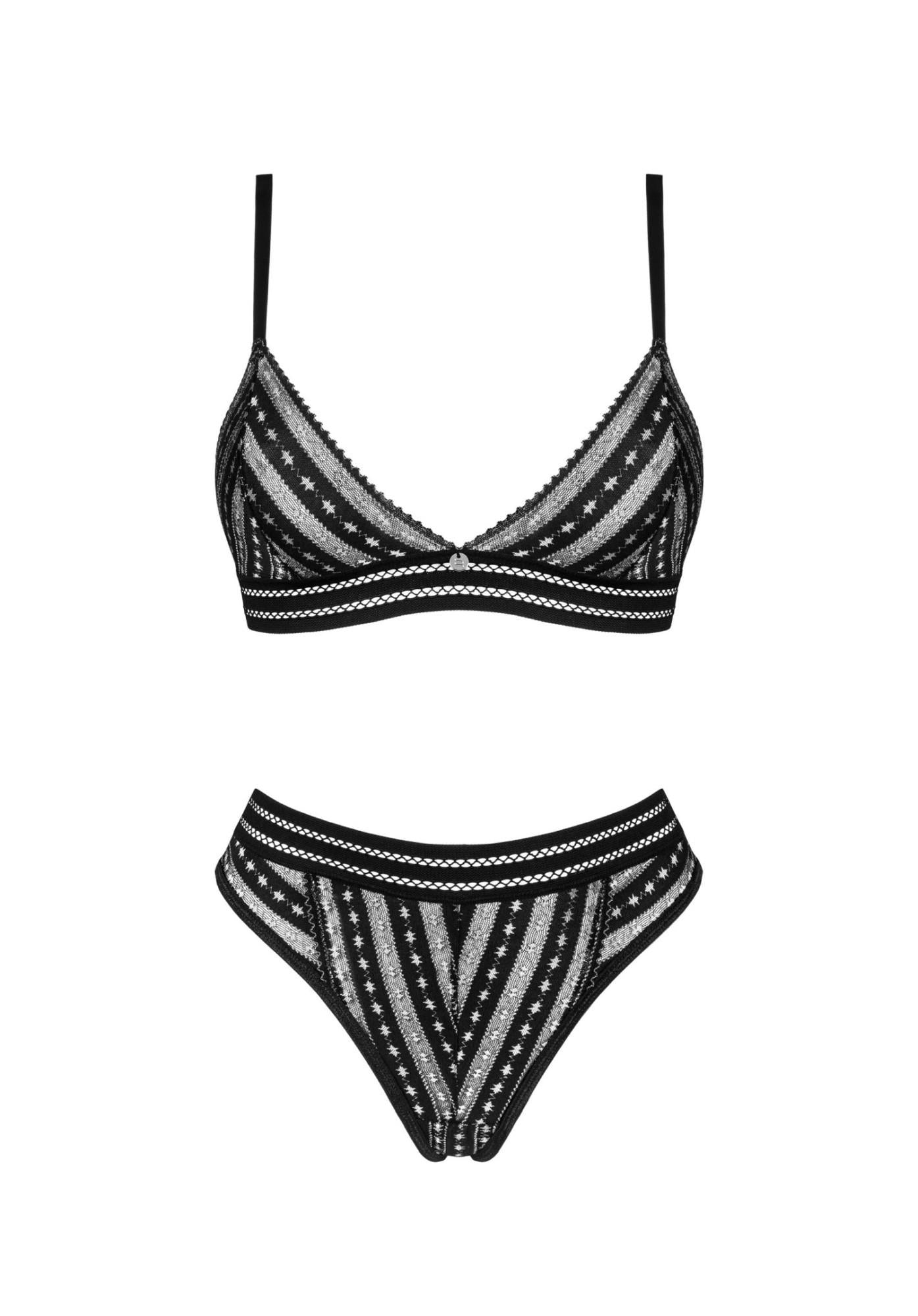 Set lenjerie erotică Obsessive Natilya negru M/L