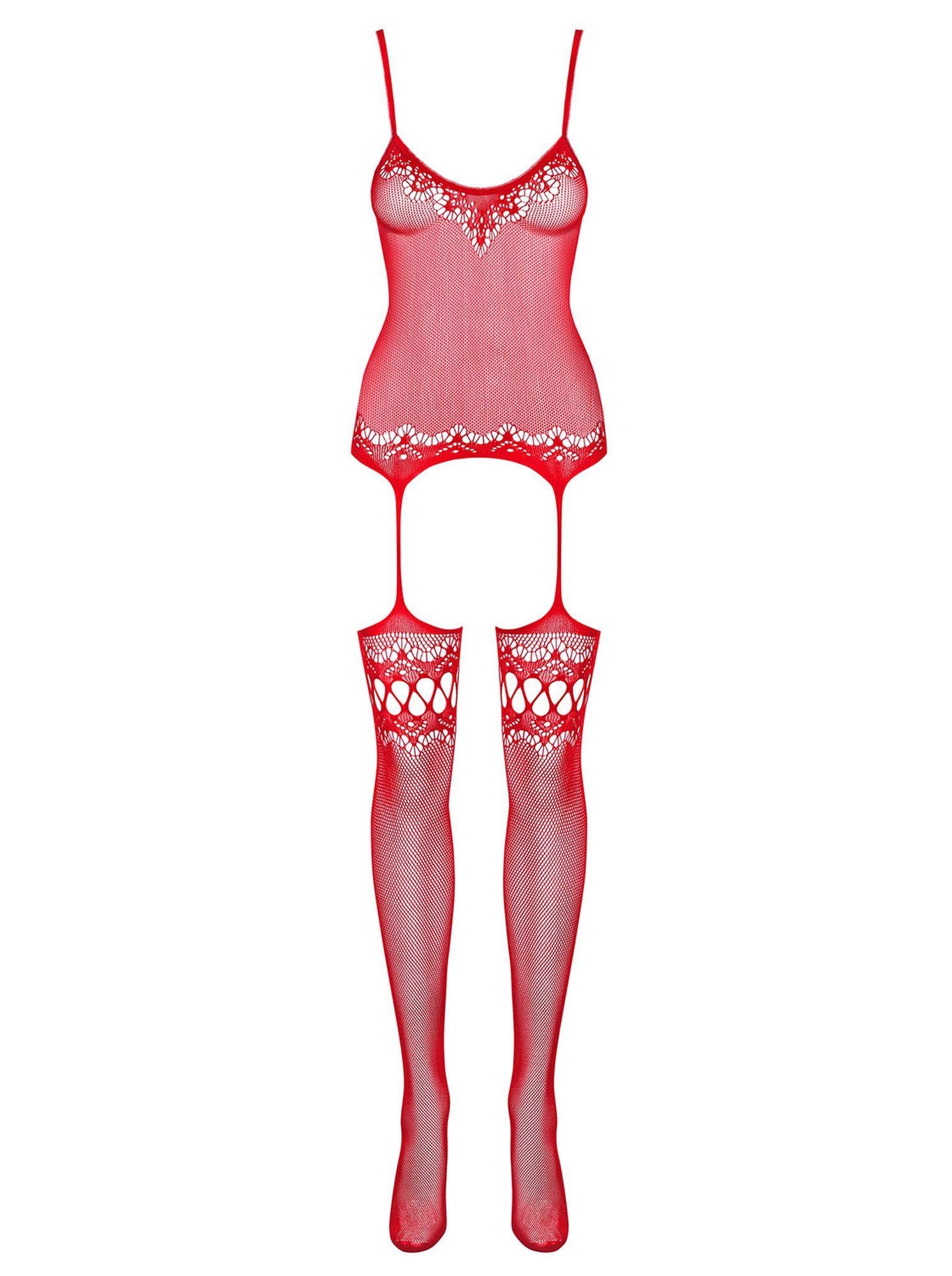 Body Obsessive F214 Floral Roșu S/M/L
