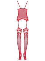 Body Obsessive F214 Floral Roșu S/M/L