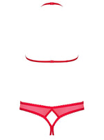 Set lenjerie erotică Obsessive din dantelă roșie S/M