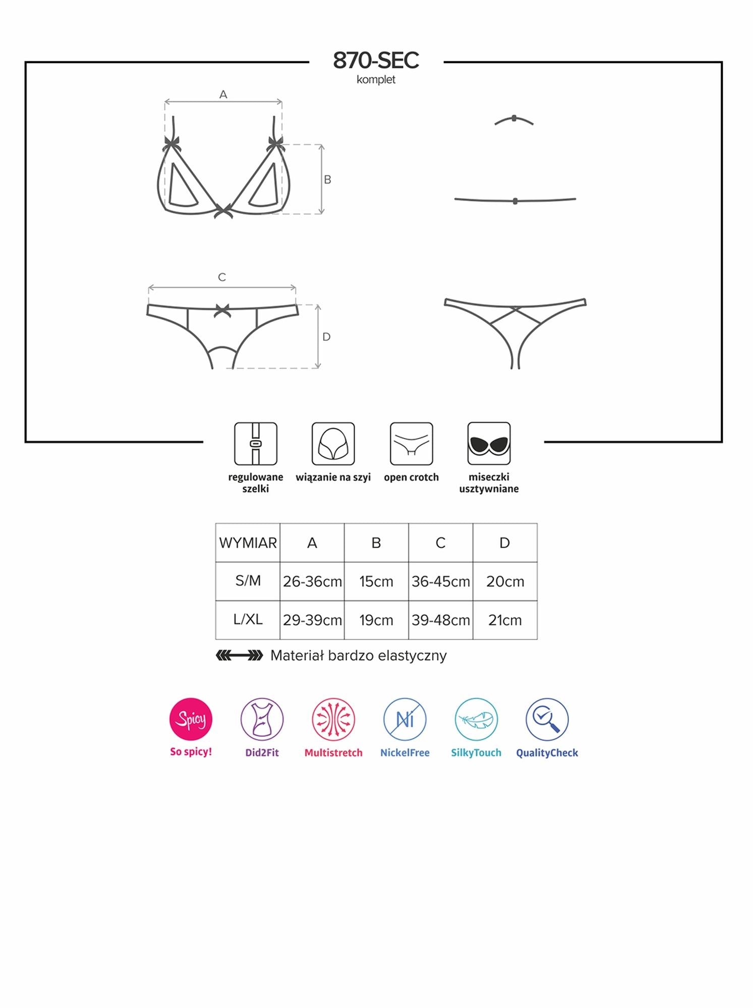 Set lenjerie erotică Obsessive din dantelă roșie S/M