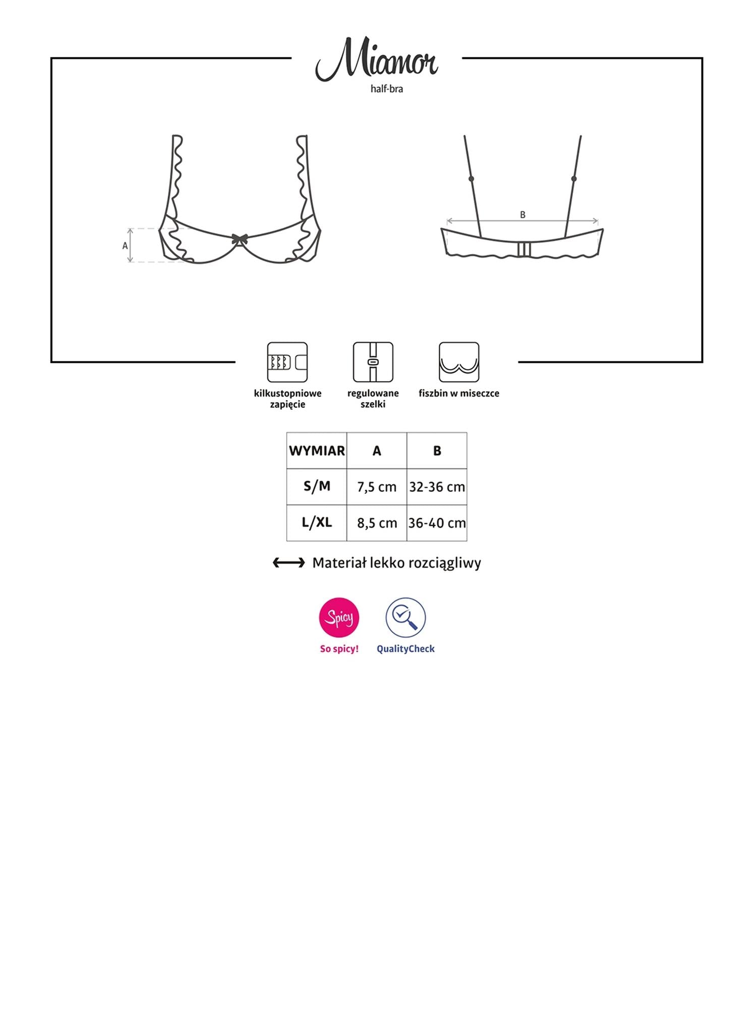 Sutien push-up Miamor Obsessive cu imprimeu floral L/XL