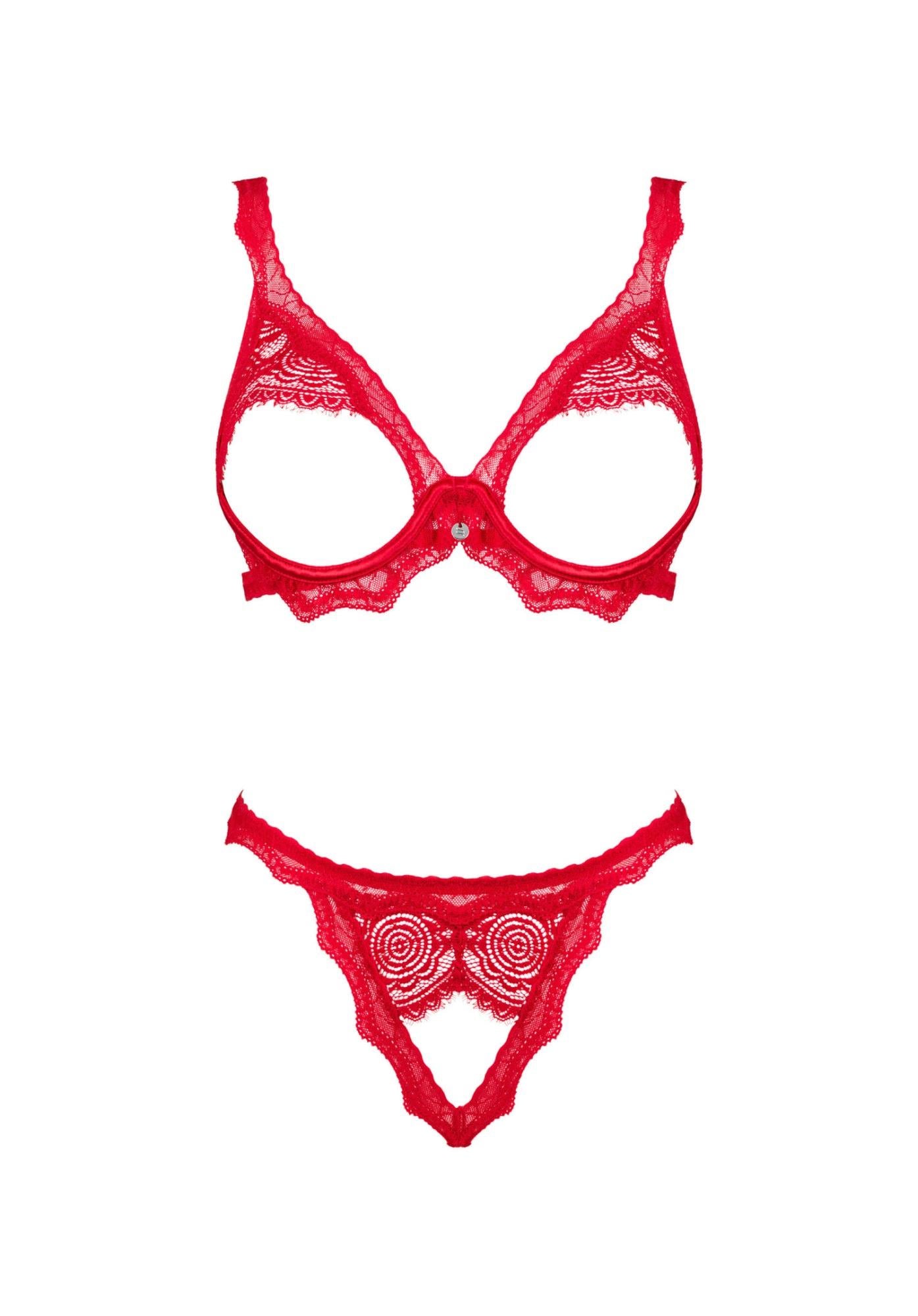 Set de două piese Bergamomore Obsessive roșu XS/S