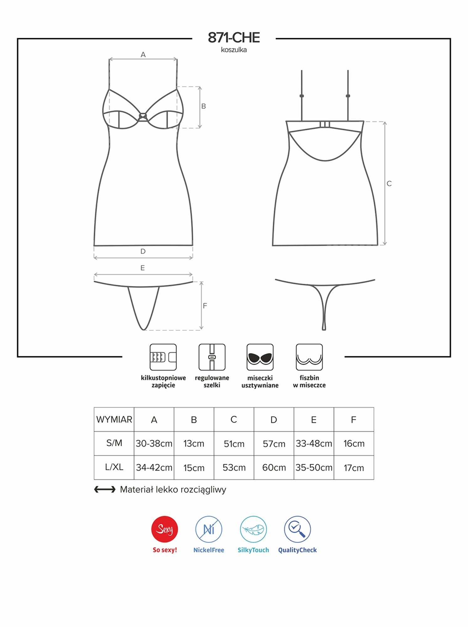 Obsessive 871 cămașă și tanga crem L/XL