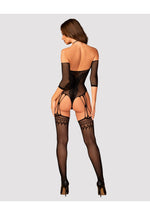 Bodystocking negru Obsessive G333 cu ciorapi S/M/L