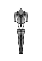 Bodystocking negru Obsessive G333 cu ciorapi S/M/L