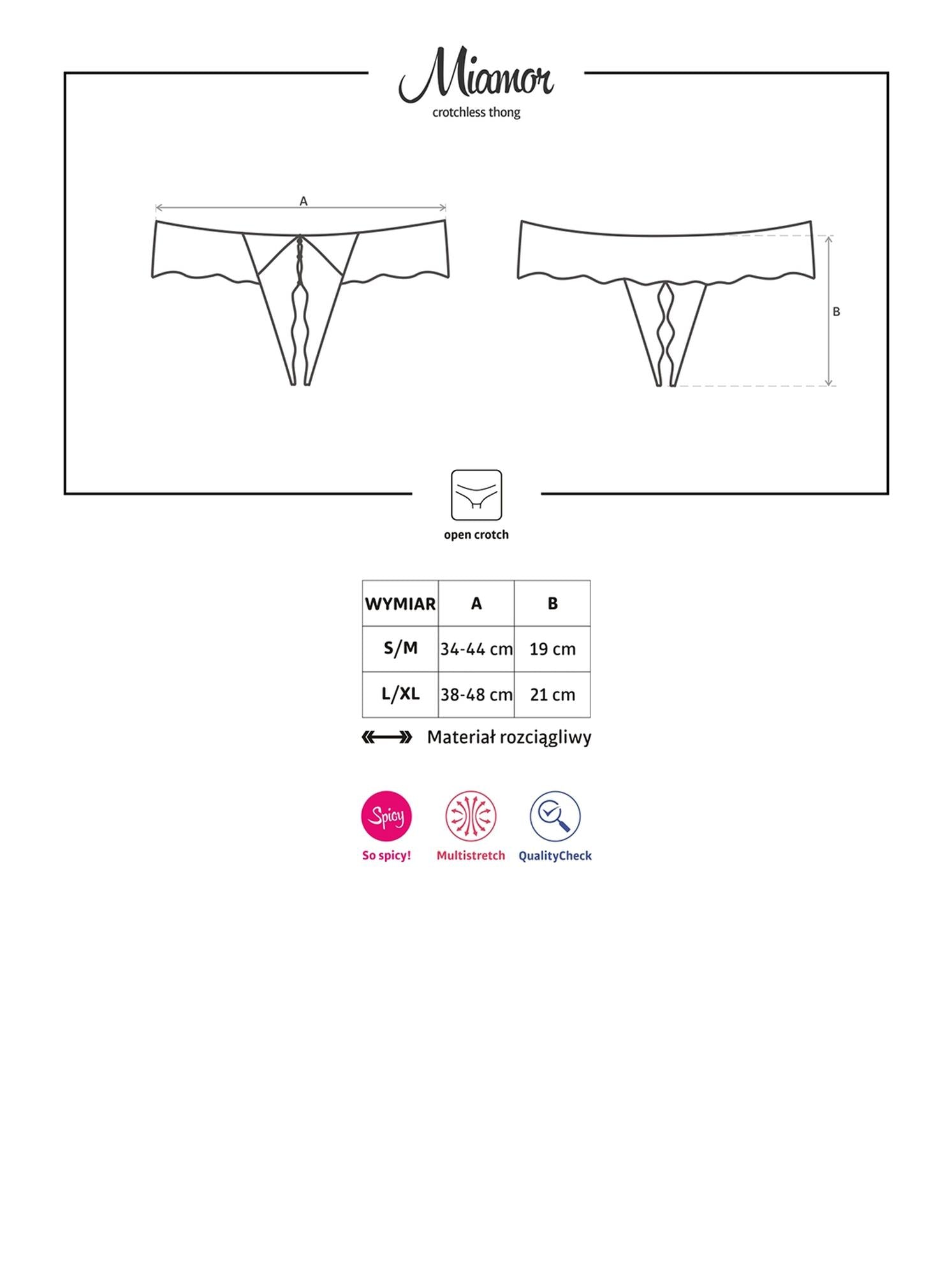 Miamor Obsessive tanga cu dantelă deschisă S/M