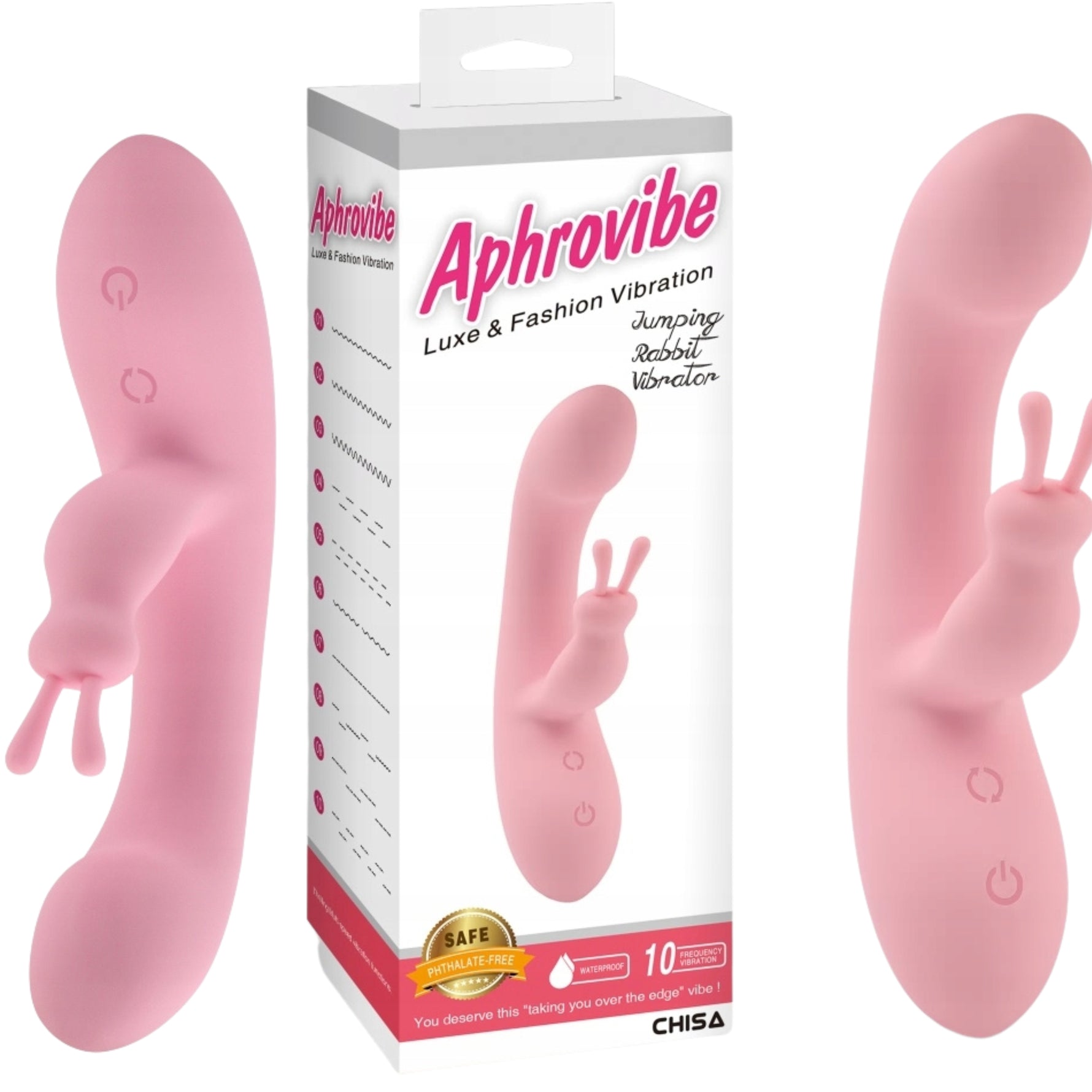 Vibrator USB din silicon Aphrovibe, model iepuraș, 19,5 cm