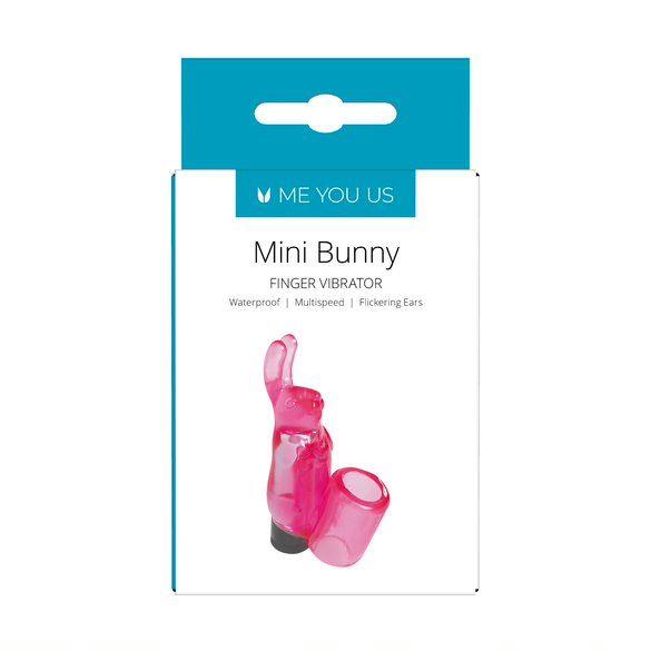 Vibrator cu deget mini iepuraș Me You Us, roz, 9 cm