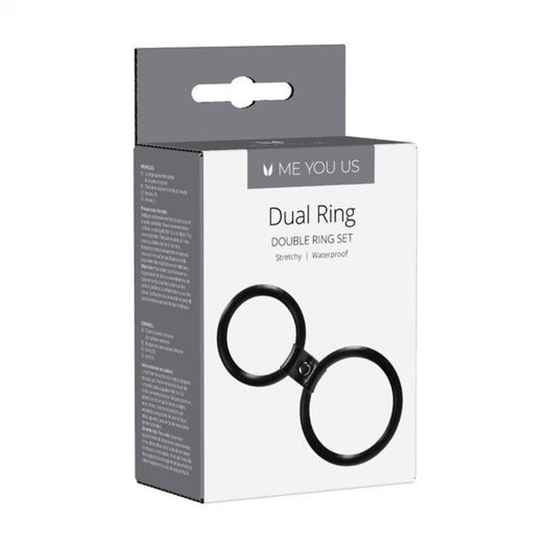 Inel dublu pentru penis Me You Us, negru