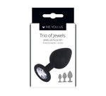 Set de dopuri anale Me You Us Trio of Jewels, culoare neagră