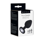 Set de dopuri anale Me You Us Trio of Jewels, culoare neagră