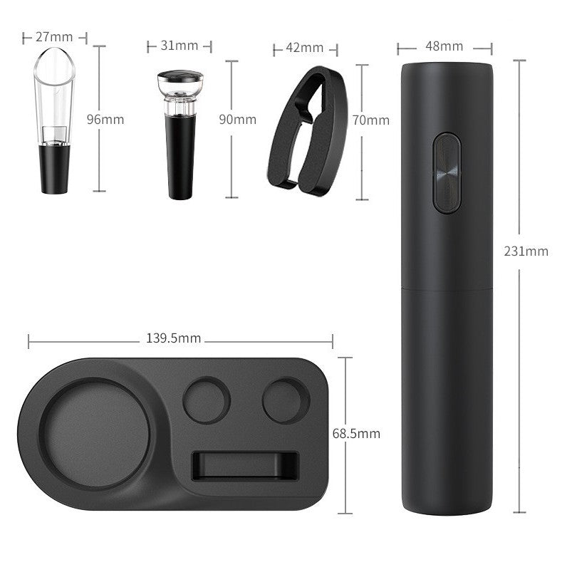 Set Tirbuson Electric din 5 piese, Flippy, Deschizator Electric, cu Baterii, Multifunctional, 23x14cm, Negru