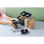 Set 5 Recipiente din Plastic, Flippy, pentru Alimente/Obiecte, Inchidere Ermetica, Textura Ondulata, 4 x 1.5l, 1 x 3.3