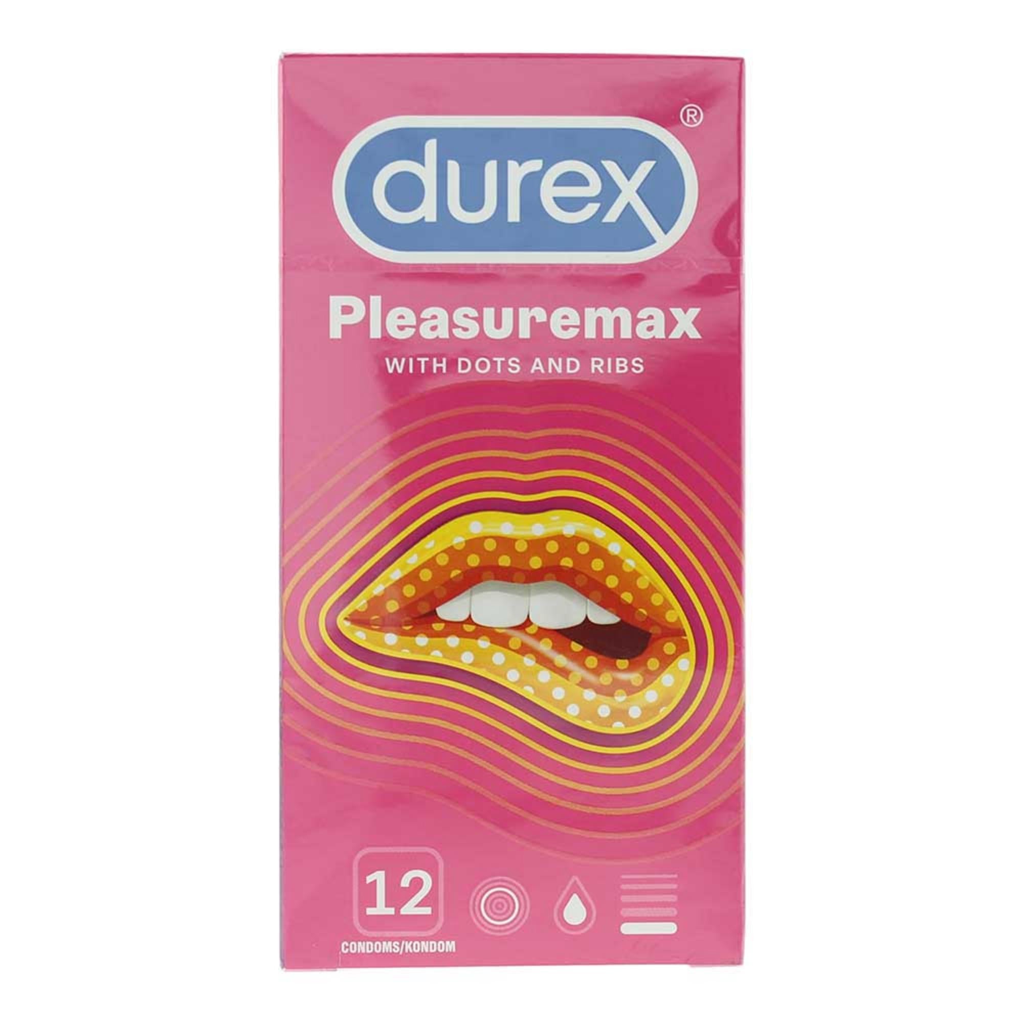 Set, Durex, Pleasuremax, Ribbed & Dotted, Condomuri masculine, Regular Fit, Silicon, 12 buc