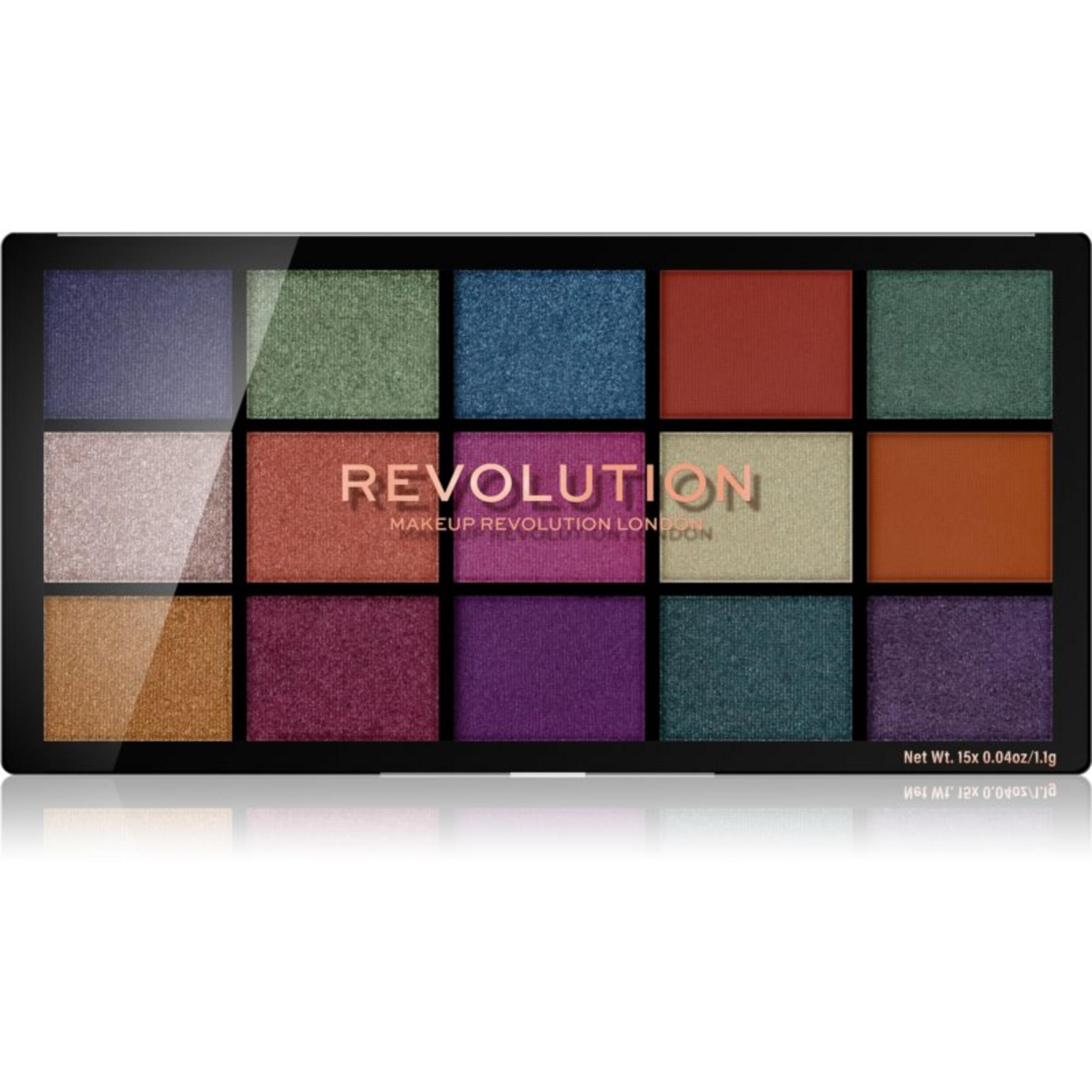 Makeup Revolution, Reloaded Passion For Colour, Paletă de farduri de ochi, Pasiune pentru culoare, 15 buc., 16.5 g