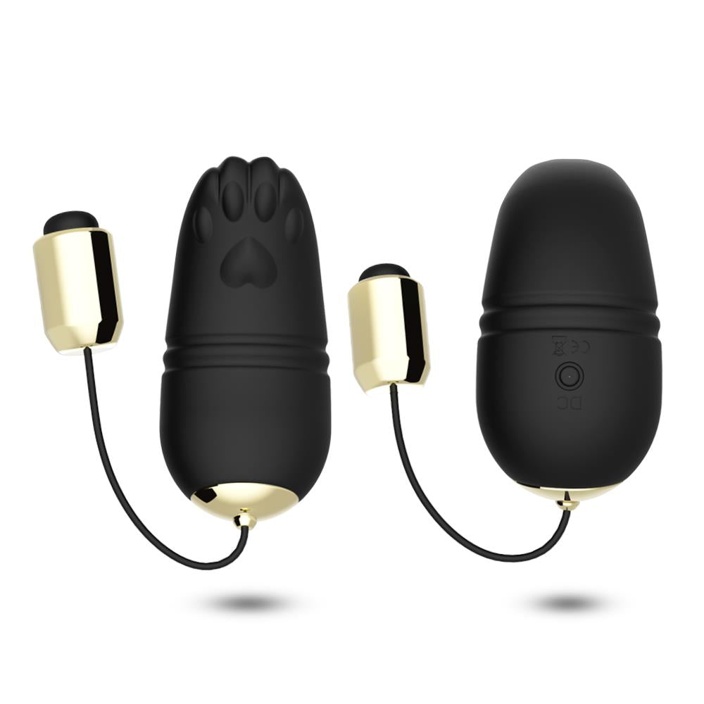 Telecomandă vibratoare Kitty din silicon, cu USB, neagră