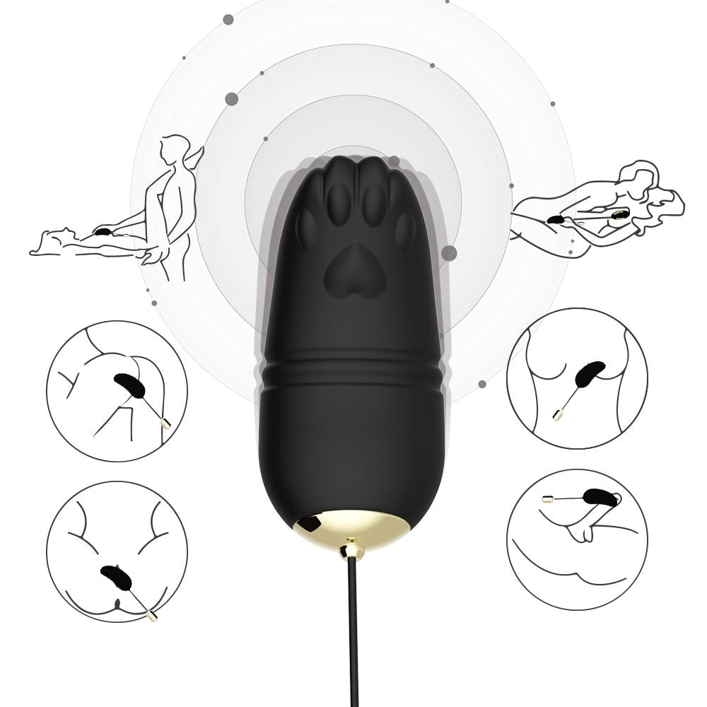 Telecomandă vibratoare Kitty din silicon, cu USB, neagră