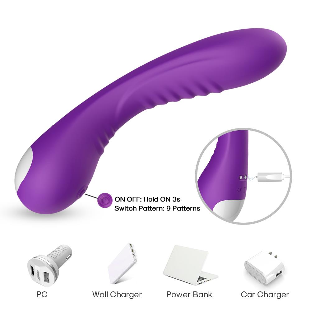 Vibrator Legend pentru punctul G, silicon violet, USB, 18 cm, impermeabil