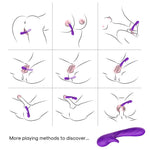 Vibrator Romance Silicon pentru Punct G Seria B Joy Purple USB 18cm