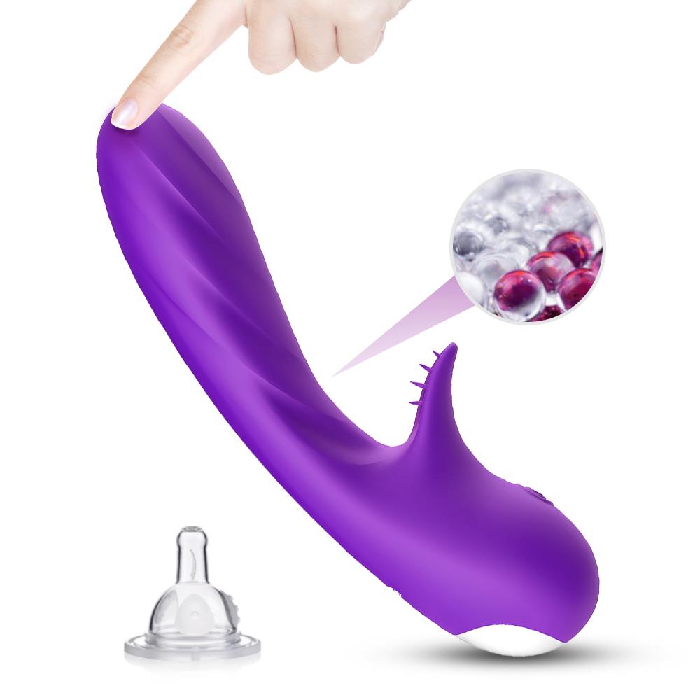 Vibrator Romance Silicon pentru Punct G Seria B Joy Purple USB 18cm