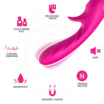 Vibrator pentru punctul G din silicon Joy seria B, roz, USB, 18 cm