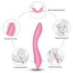 Vibrator pentru punctul G din silicon Joy Flamingo seria B, roz deschis, USB, 22 cm