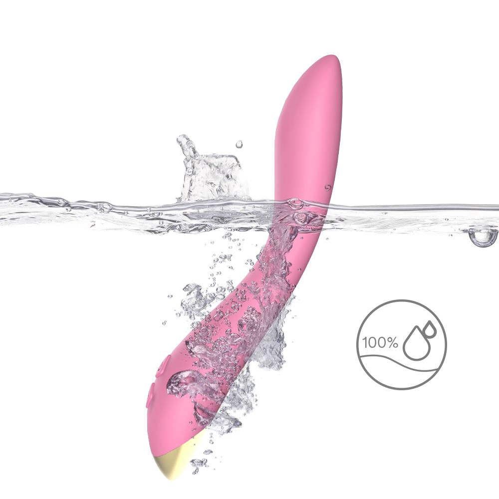 Vibrator pentru punctul G din silicon Joy Flamingo seria B, roz deschis, USB, 22 cm