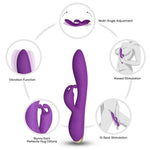 Vibrator Bonnie Bunny din silicon, violet, USB, 22 cm
