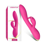 Vibrator Bonnie Bunny din silicon roz, USB, rezistent la apă, 22 cm