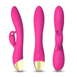 Vibrator Bonnie Bunny din silicon roz, USB, rezistent la apă, 22 cm