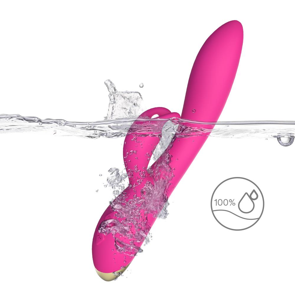 Vibrator Bonnie Bunny din silicon roz, USB, rezistent la apă, 22 cm