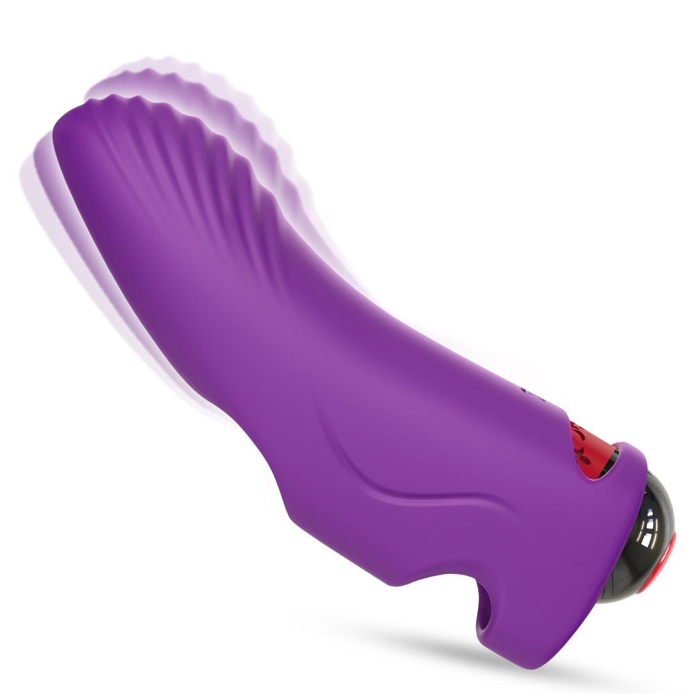 Vibrator pentru deget Aurora din silicon violet, USB