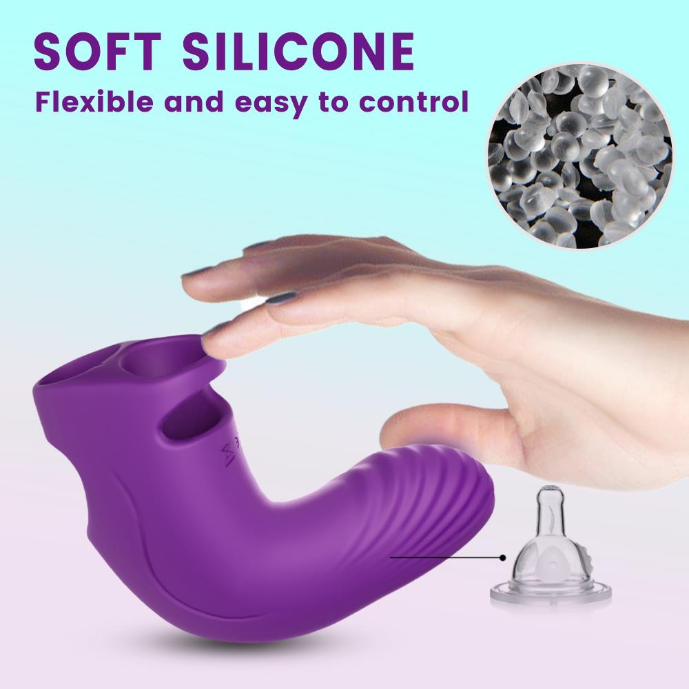 Vibrator pentru deget Aurora din silicon violet, USB
